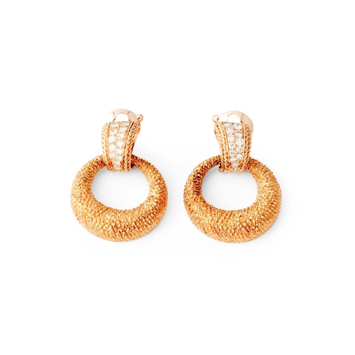 Boucles d'oreilles de la maison Van Cleef & Arpel en or jaune et diamants - Castafiore