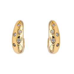 Boucles d'oreilles Demi - créoles en or jaune et diamants - Castafiore