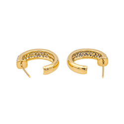 Boucles d'oreilles Demi - créoles en or jaune et diamants - Castafiore