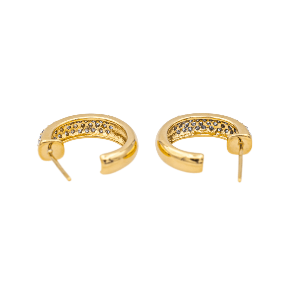 Boucles d'oreilles Demi - créoles en or jaune et diamants - Castafiore