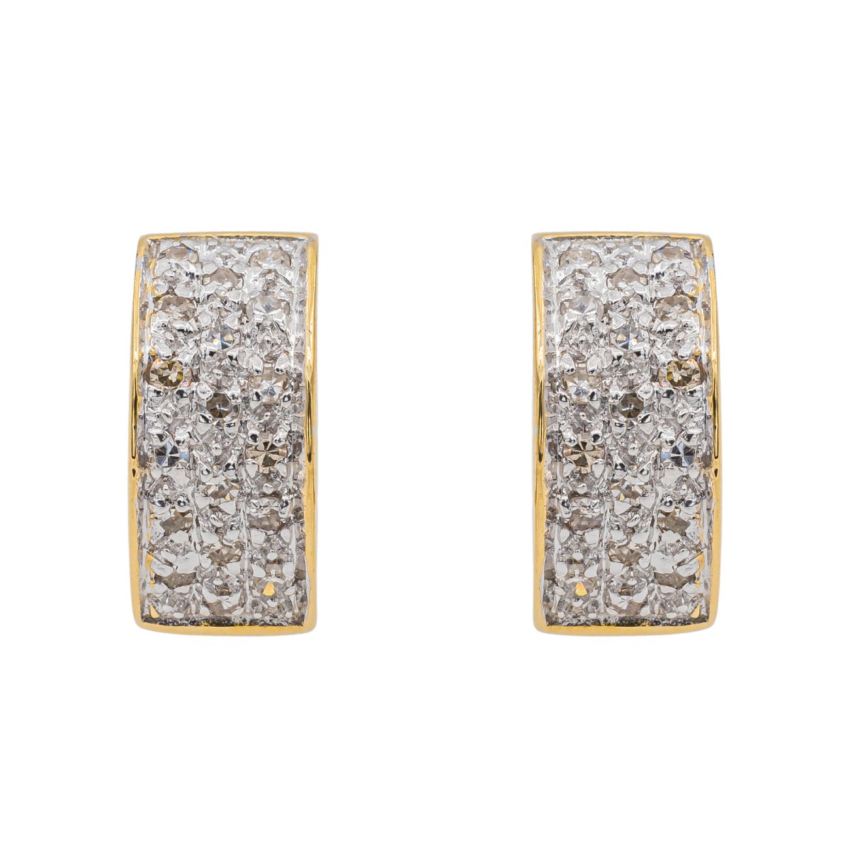 Boucles d'oreilles Demi créoles Or jaune Diamant - Castafiore