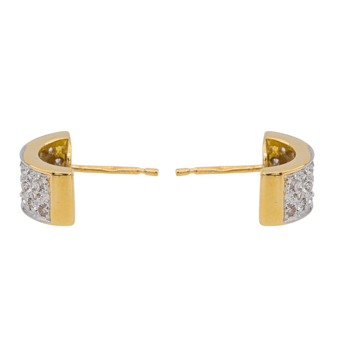 Boucles d'oreilles Demi créoles Or jaune Diamant - Castafiore