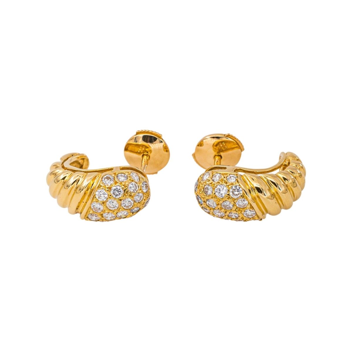 Boucles d'oreilles Demi-créoles Or jaune Diamant - Castafiore