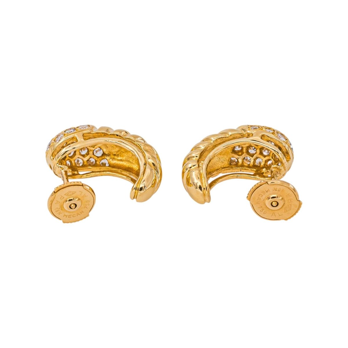 Boucles d'oreilles Demi-créoles Or jaune Diamant - Castafiore