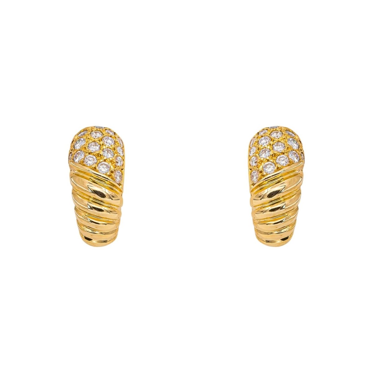 Boucles d'oreilles Demi-créoles Or jaune Diamant - Castafiore