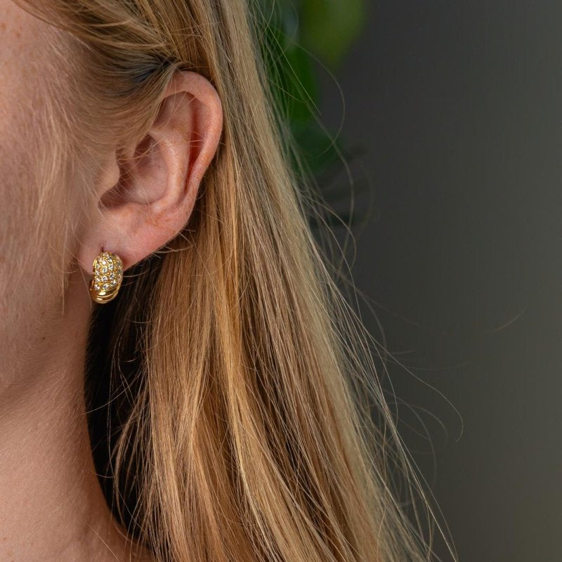 Boucles d'oreilles Demi-créoles Or jaune Diamant - Castafiore
