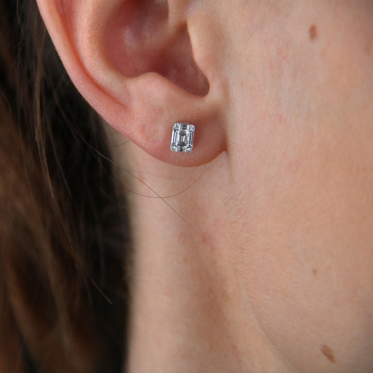 Boucles d'oreilles DIAMANTS Baguettes en or - Castafiore