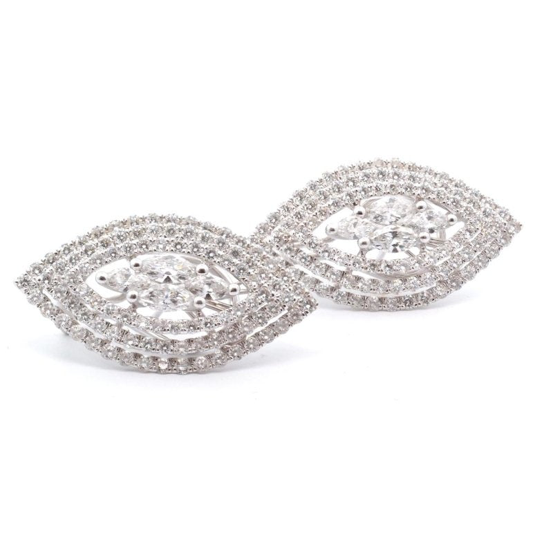 Boucles d'oreilles diamants en forme de marquise - Castafiore