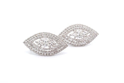 Boucles d'oreilles diamants en forme de marquise - Castafiore