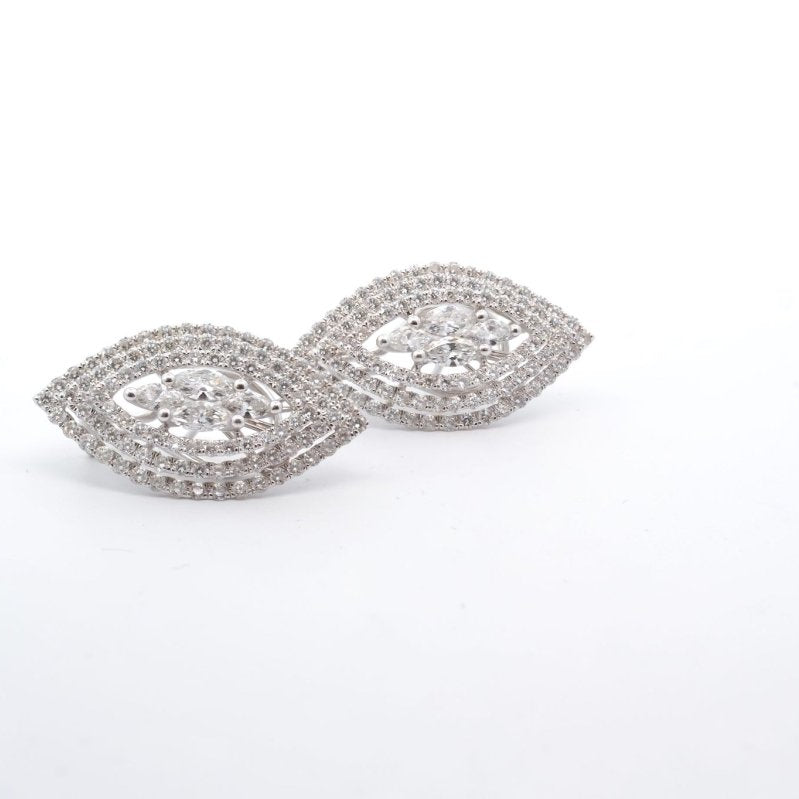 Boucles d'oreilles diamants en forme de marquise - Castafiore