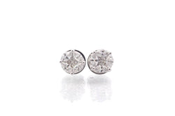 Boucles d’oreilles diamants en or blanc 18k - Castafiore
