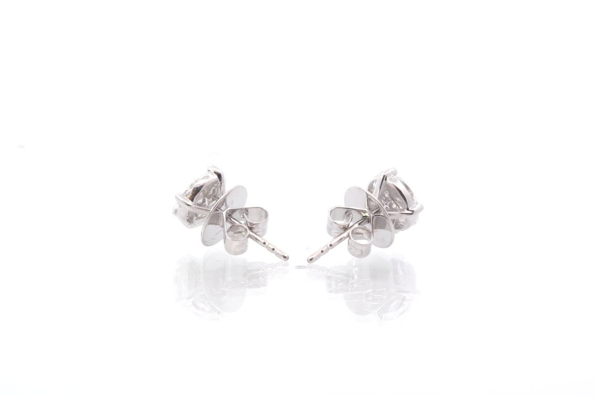 Boucles d’oreilles diamants en or blanc 18k - Castafiore