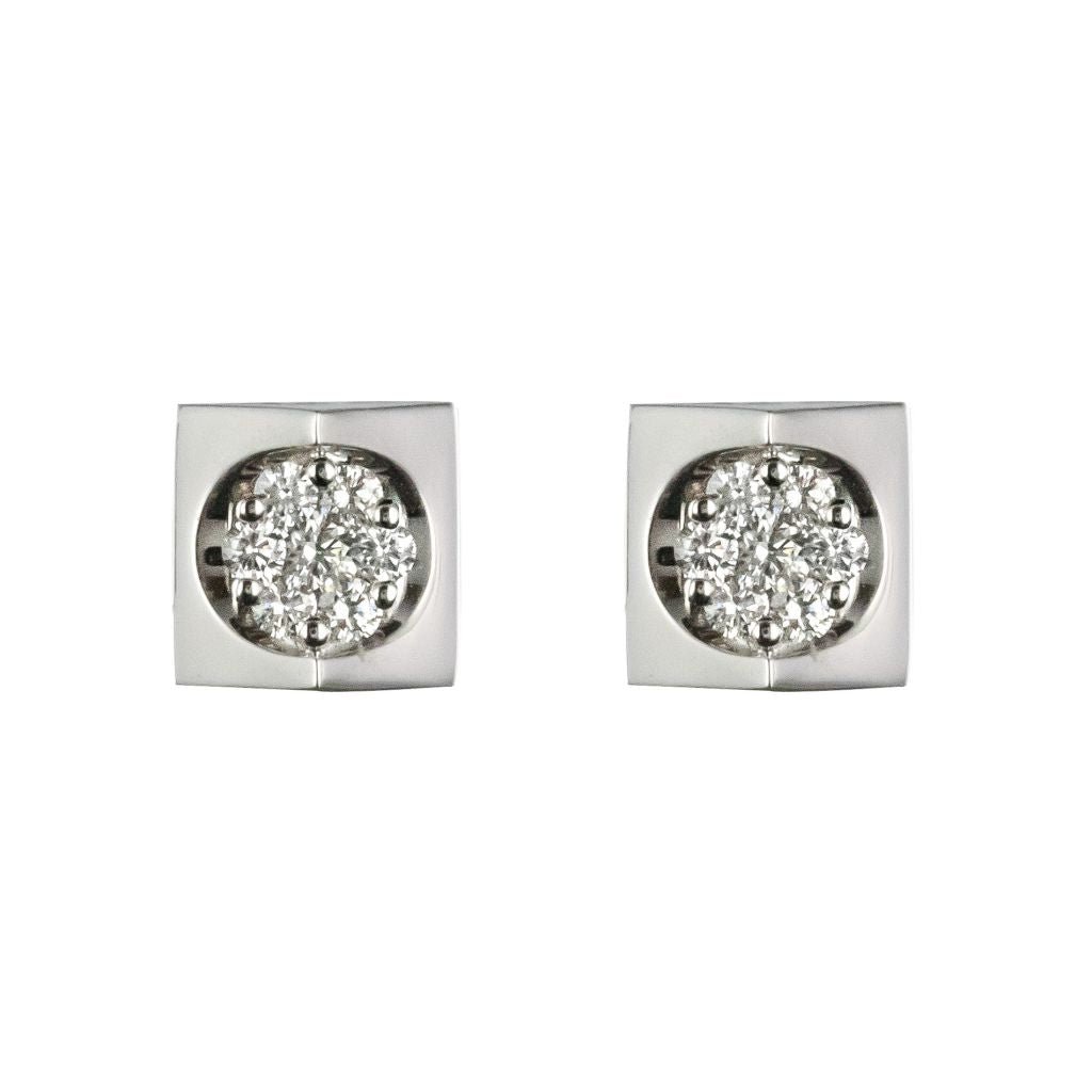Boucles d'oreilles DIAMANTS Géométriques en or blanc - Castafiore