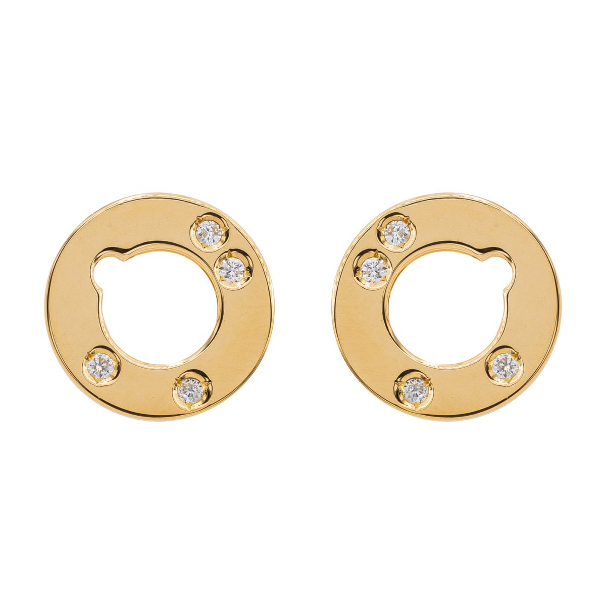 Boucles d'oreilles DIHN VAN "Cible" en Or jaune et Diamant - Castafiore