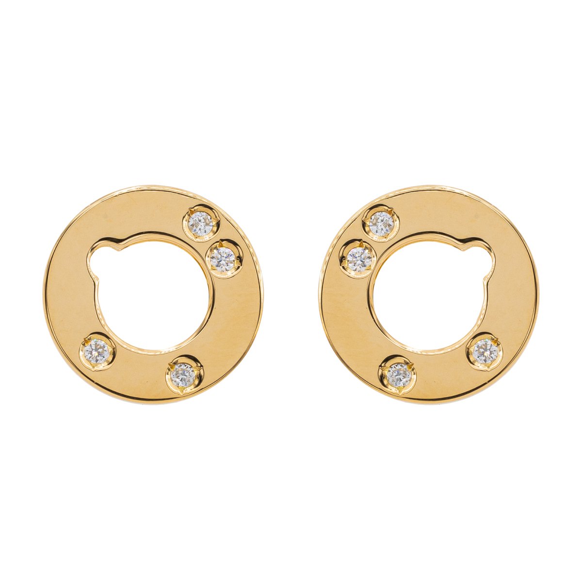 Boucles d'oreilles DIHN VAN "Cible" en Or jaune et Diamant - Castafiore