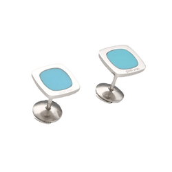 Boucles d’oreilles DINH VAN "Impression" en or gris et turquoises - Castafiore