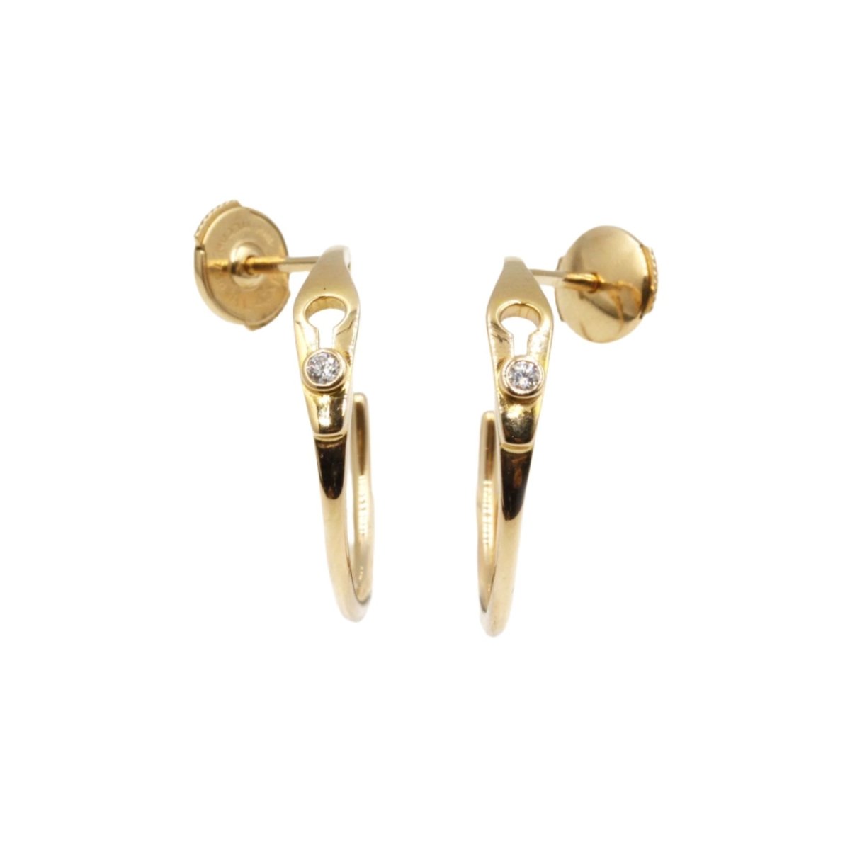 Boucles d'oreilles DINH VAN "Serrure" en or jaune et diamant - Castafiore