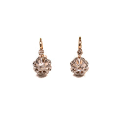 Boucles d'oreilles Dormeuses anciennes en or et diamants - Castafiore