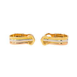 Boucles d'oreilles Dormeuses CARTIER "C de Cartier" en or jaune, or blanc et or rose - Castafiore