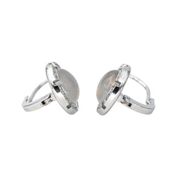 Boucles d'oreilles Dormeuses CHAUMET "Class One Croisière" en or blanc, pierres de lune et diamants - Castafiore
