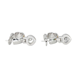 Boucles d'oreilles Dormeuses CHOPARD "Happy Diamonds" en or blanc et diamants - Castafiore