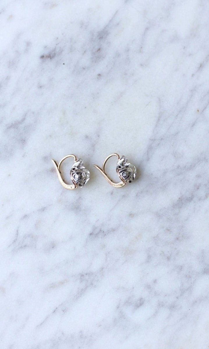 Boucles d'oreilles dormeuses diamants 0,50 Ct - Castafiore