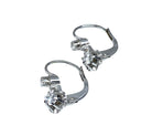 Boucles d’oreilles dormeuses en or blanc en pierres blanches - Castafiore