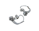 Boucles d’oreilles dormeuses en or blanc en pierres blanches - Castafiore