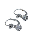 Boucles d’oreilles dormeuses en or blanc en pierres blanches - Castafiore