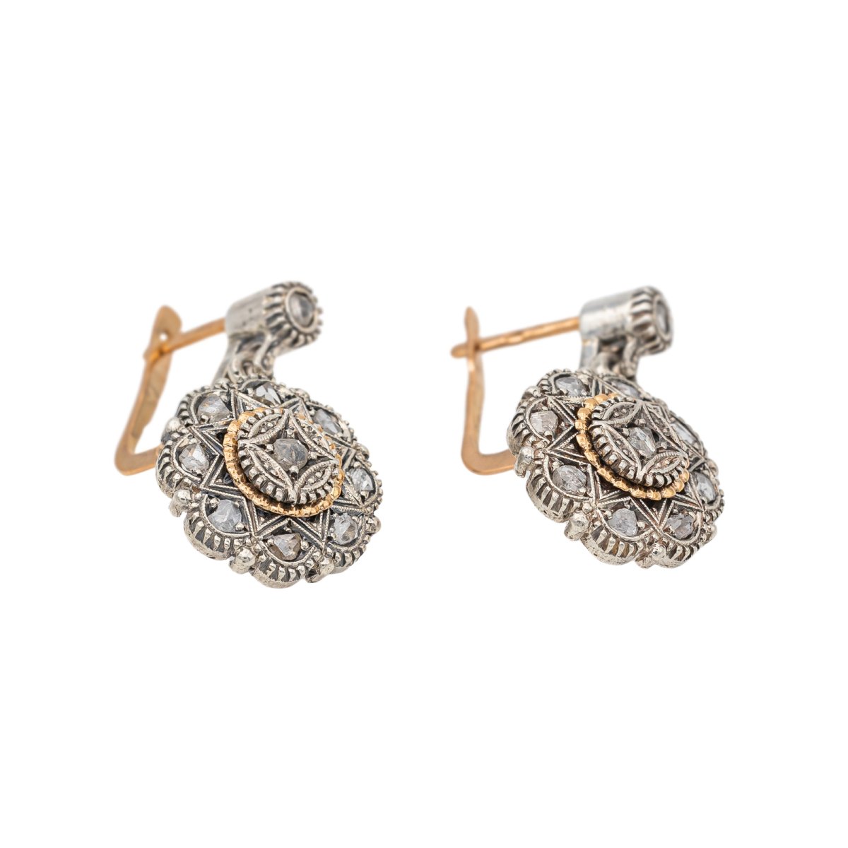 Boucles d'oreilles Dormeuses en or blanc et diamant - Castafiore