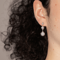 Boucles d'oreilles Dormeuses en or blanc et diamants - Castafiore
