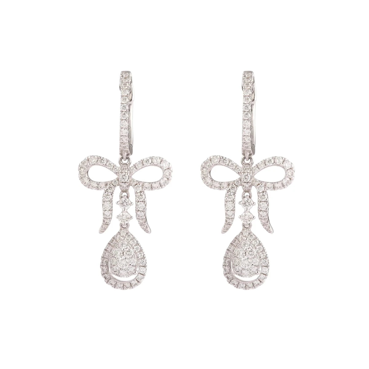 Boucles d’oreilles Dormeuses en or blanc et diamants - Castafiore