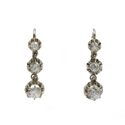Boucles d'oreilles Dormeuses en or blanc et diamants - Castafiore