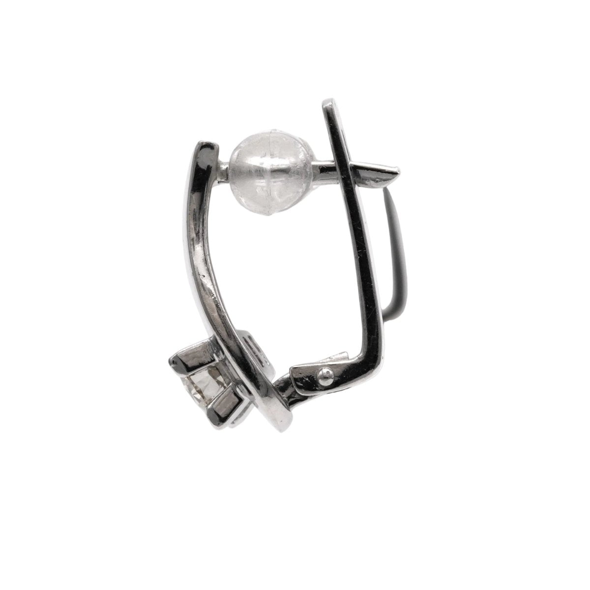 Boucles d'oreilles Dormeuses en or blanc et diamants - Castafiore
