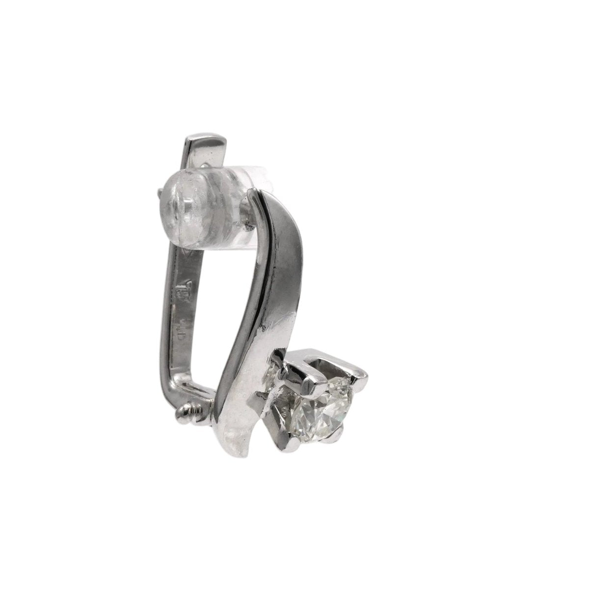 Boucles d'oreilles Dormeuses en or blanc et diamants - Castafiore
