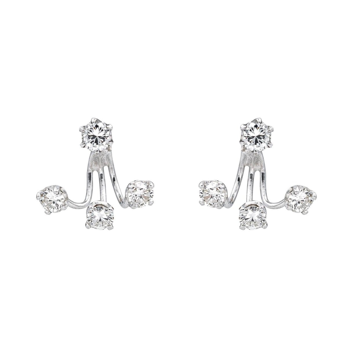 Boucles d'oreilles Dormeuses en or blanc et diamants - Castafiore