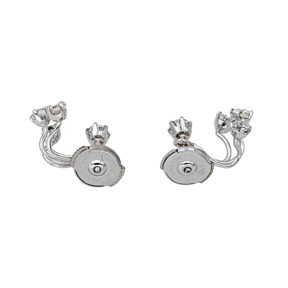 Boucles d'oreilles Dormeuses en or blanc et diamants - Castafiore