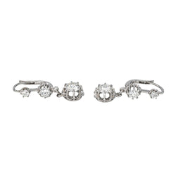 Boucles d'oreilles Dormeuses en or blanc et diamants - Castafiore
