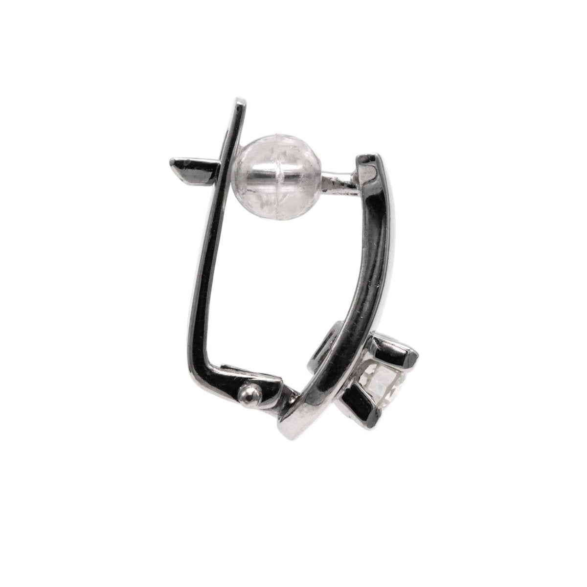 Boucles d'oreilles Dormeuses en or blanc et diamants - Castafiore