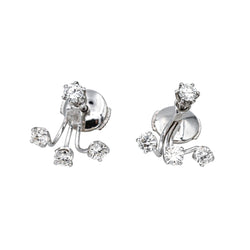 Boucles d'oreilles Dormeuses en or blanc et diamants - Castafiore