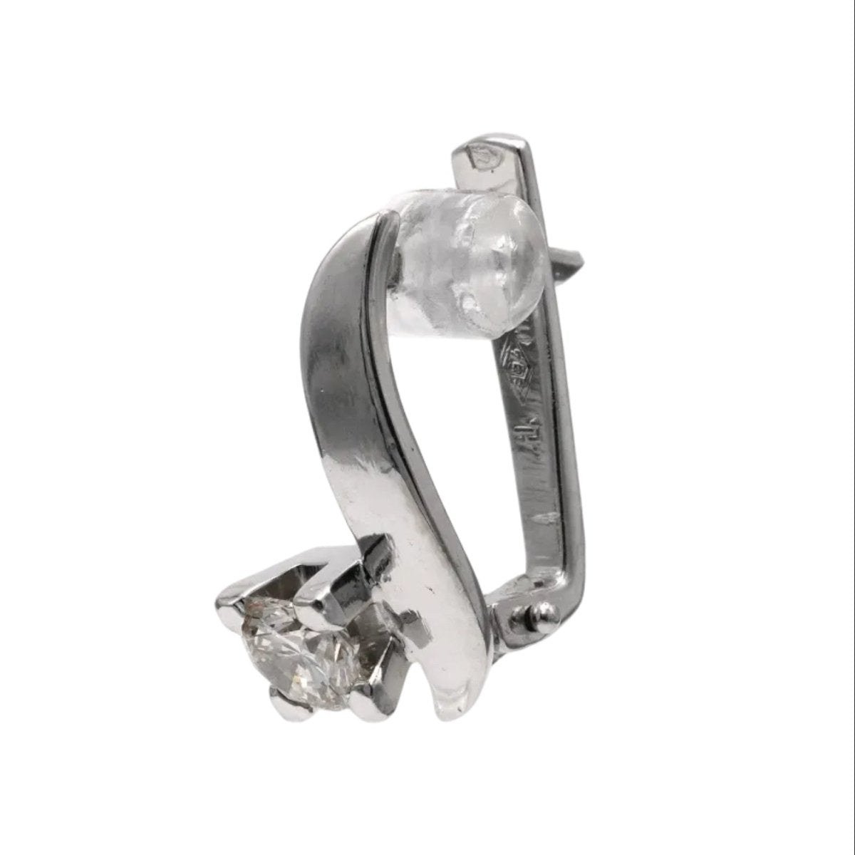 Boucles d'oreilles Dormeuses en or blanc et diamants - Castafiore