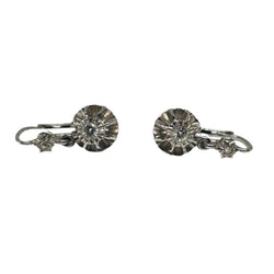 Boucles d’oreilles dormeuses en or blanc et diamants - Castafiore