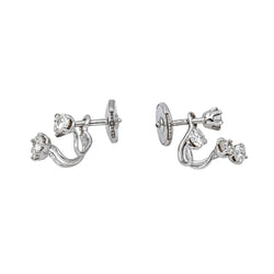 Boucles d'oreilles Dormeuses en or blanc et diamants - Castafiore