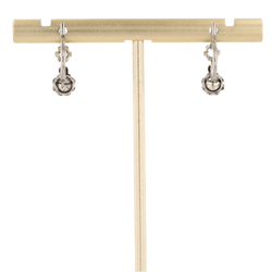 Boucles d'oreilles Dormeuses en or blanc, platine et diamants - Castafiore