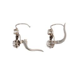 Boucles d'oreilles Dormeuses en or blanc, platine et diamants - Castafiore