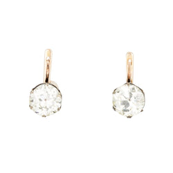 Boucles d'oreilles Dormeuses en or jaune, argent et diamants - Castafiore