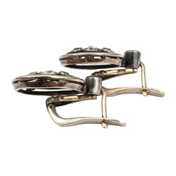 Boucles d'oreilles Dormeuses en or jaune, argent et diamants - Castafiore