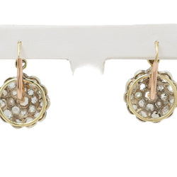 Boucles d'oreilles Dormeuses en or jaune, argent et diamants - Castafiore