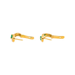 Boucles d'oreilles Dormeuses en or jaune, émeraudes et diamants - Castafiore