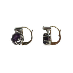 Boucles d’oreilles Dormeuses en or jaune et améthystes - Castafiore